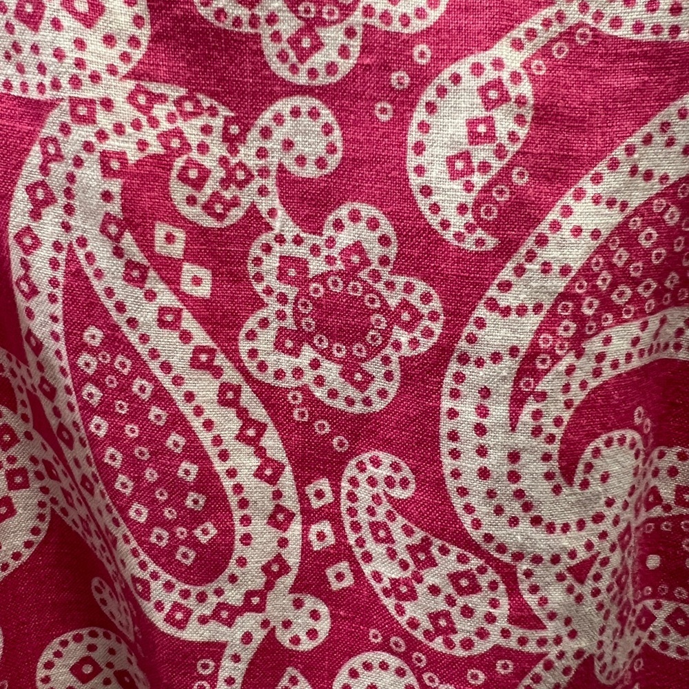 Boden Pink Paisley 100% Linen Shirt dress- Size 2P - Picture 5 of 8